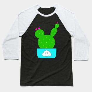 Cute Cactus Design #132: Cute Cactus With Flowers In Cloud 9 Pot Baseball T-Shirt